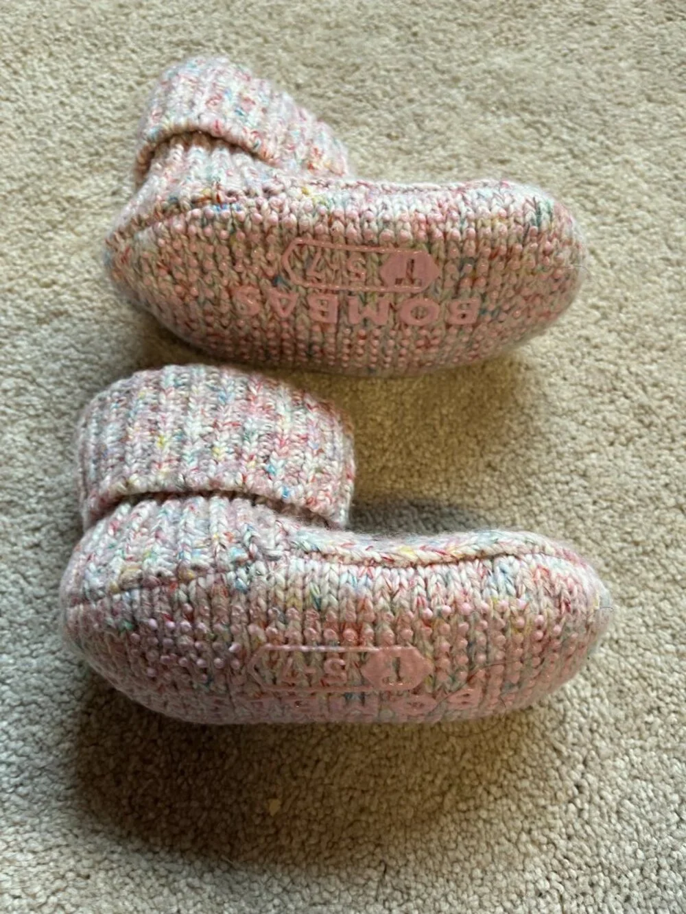 Bombas Pink Kids Slipper Booties Size 5